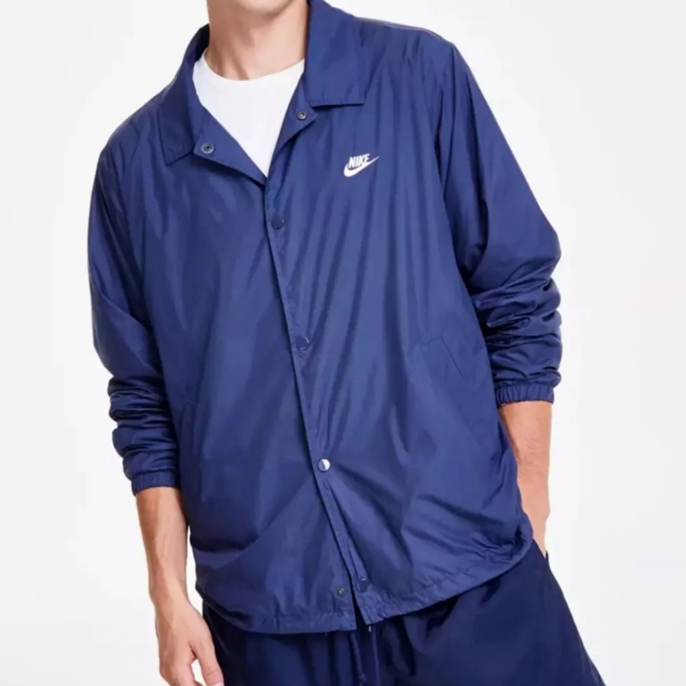 NIKE Club Sb Track Coaches Jacket Men's Midnight Navy Casual Button Lightweight